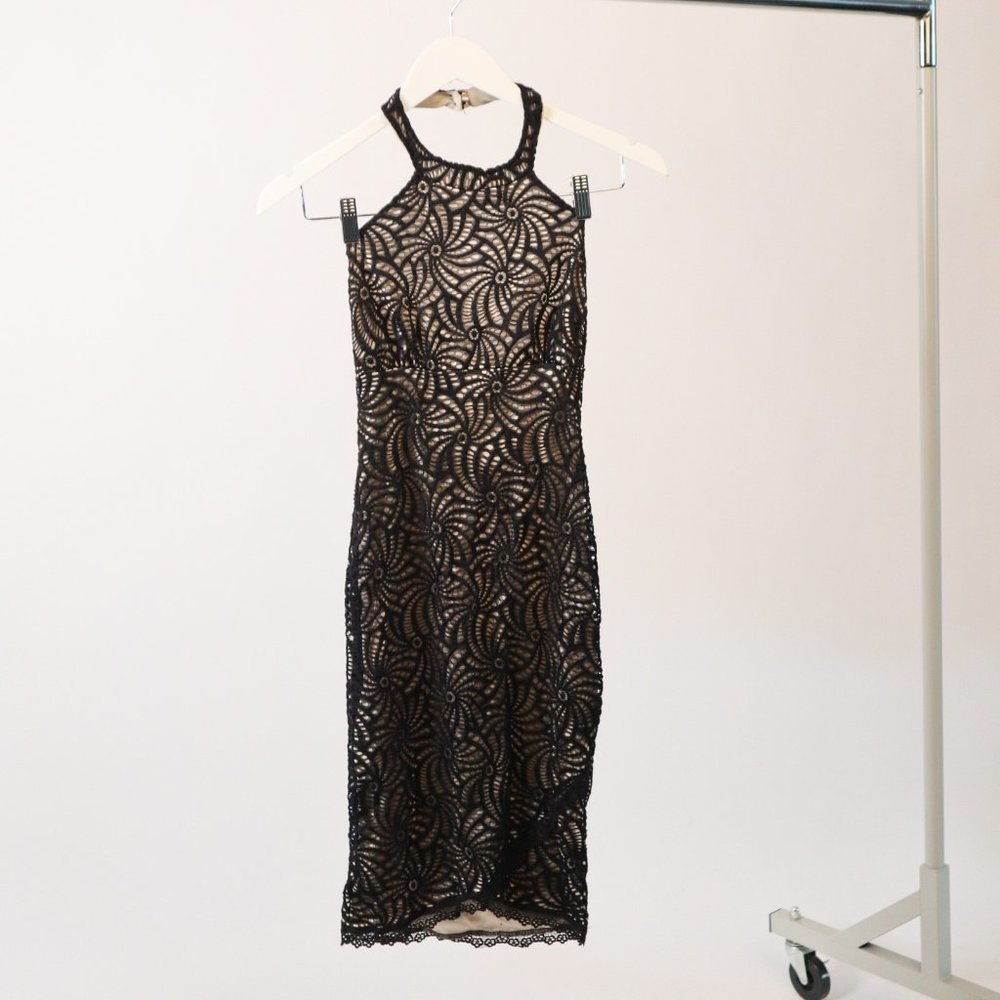 Black Halter dress with black lacing